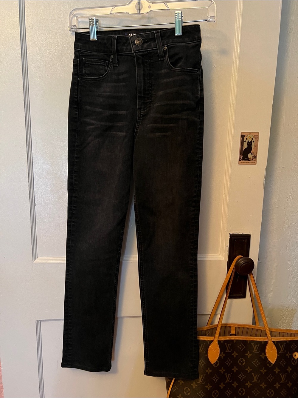 Omg!! The best PAIGE Black Denim Straight Jeans Ever!